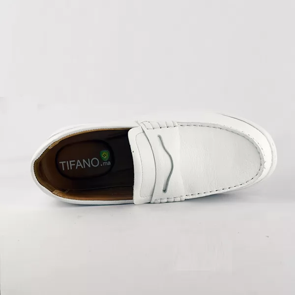Mocassin confort SM124 blanc cuir..........   miniature